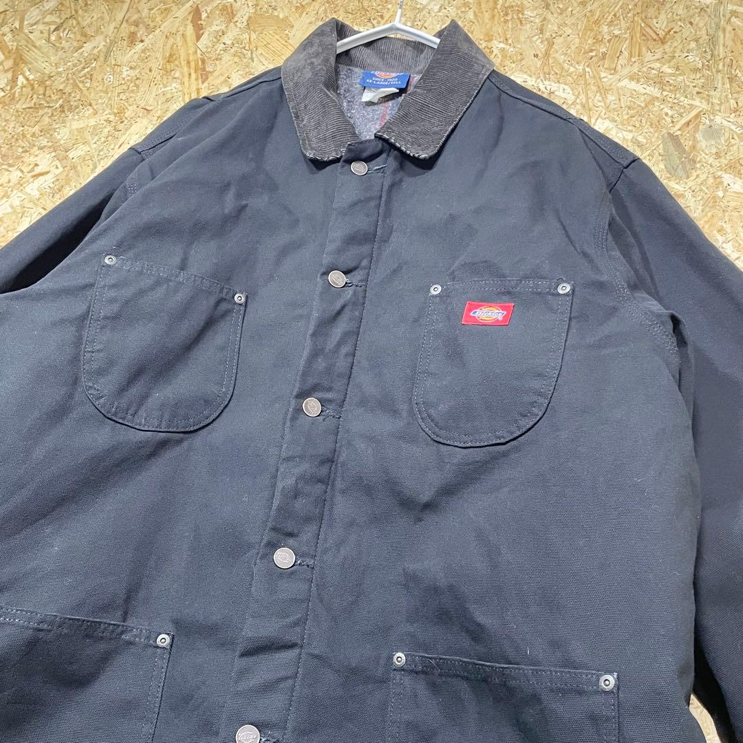 Dickies 黒 XXL ダック地 ブルゾン カバーオール ワークジャケット