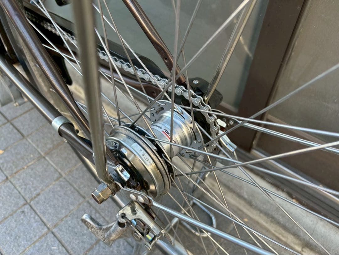 中古電動自転車 パナソニック ビビTX 26インチ　ブラウン 横浜№3354
