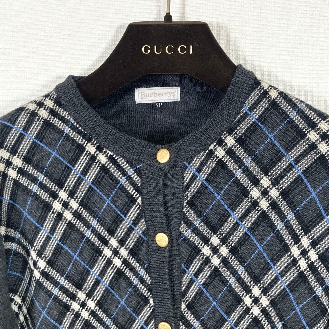 【希少】美品 BURBERRYチェック カーディガン ヴィンテージ SPサイズ