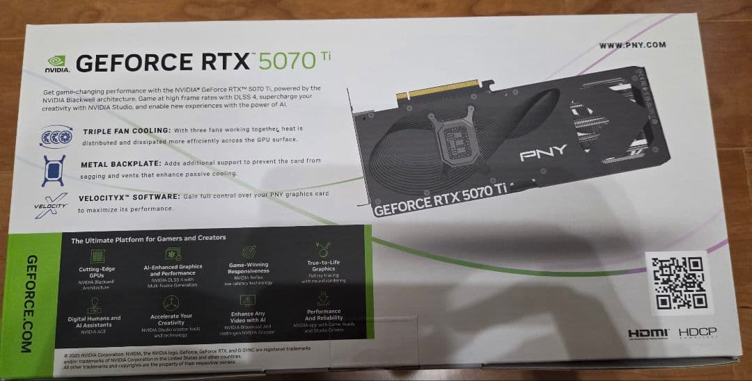 未開封 PNY GeForce RTX 5070 Ti Overclocked