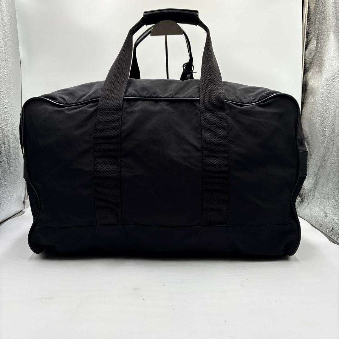 美品 プラダ ボストンバッグ サフィアーノ 2way ナイロン 三角ロゴ 黒