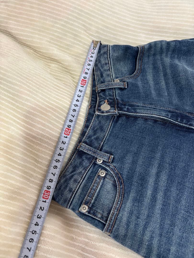 ダークブルー フレア デニム パンツ ボトムス