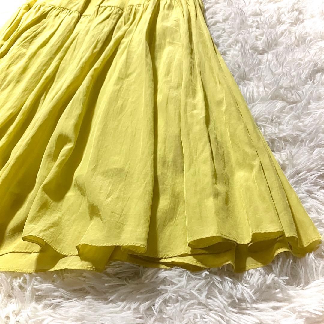 極美品✨【ANAYI 】フレアロングスカート トリアセ×綿 38 上品光沢マキシ