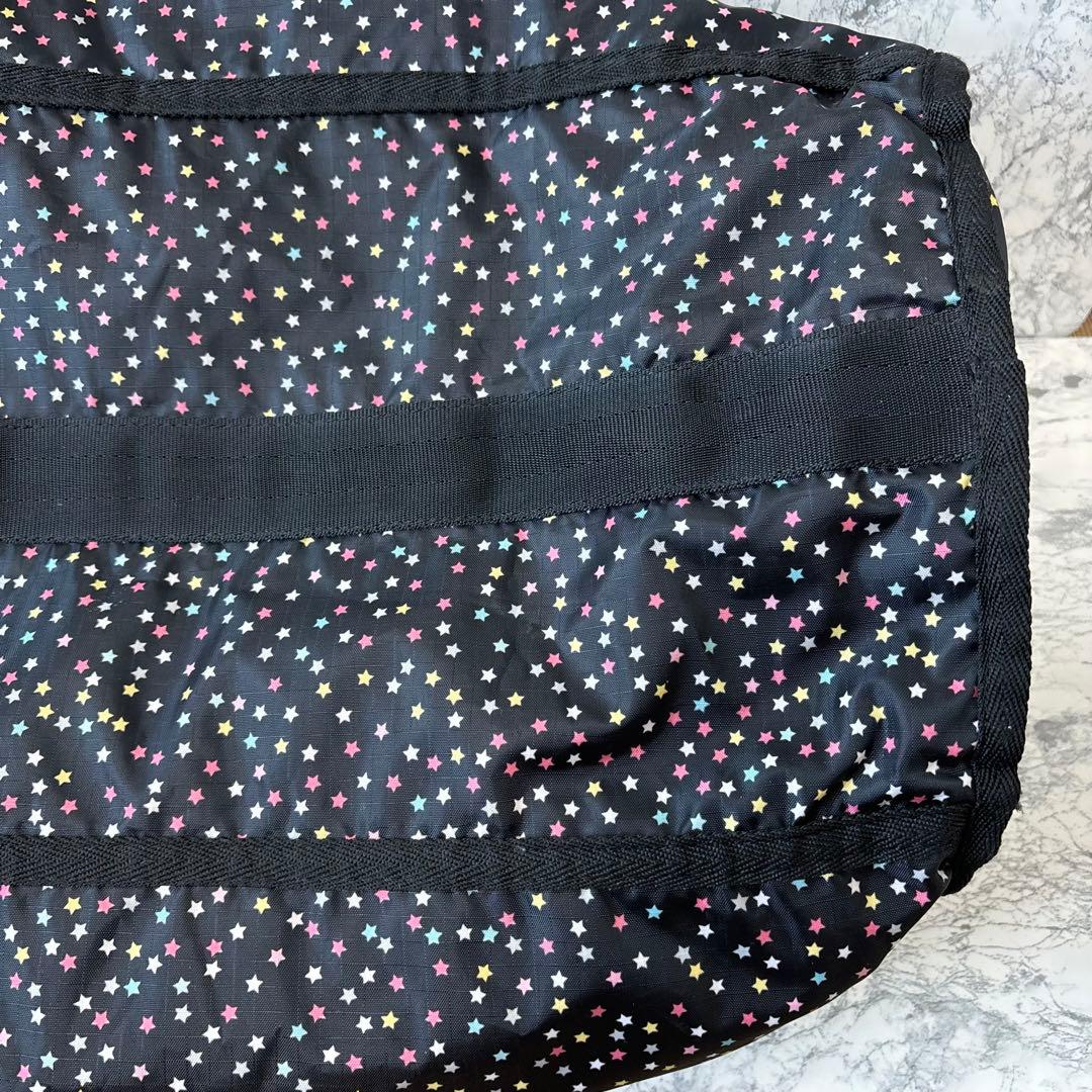 美品レスポートサック ボストンバック 黒 星 ショルダーバッグ 大容量 2way