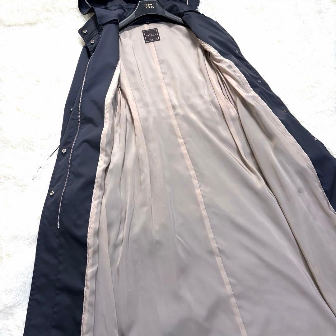 【極美品】 FOXEY The Inés Parka ロングコート 濃紺 38