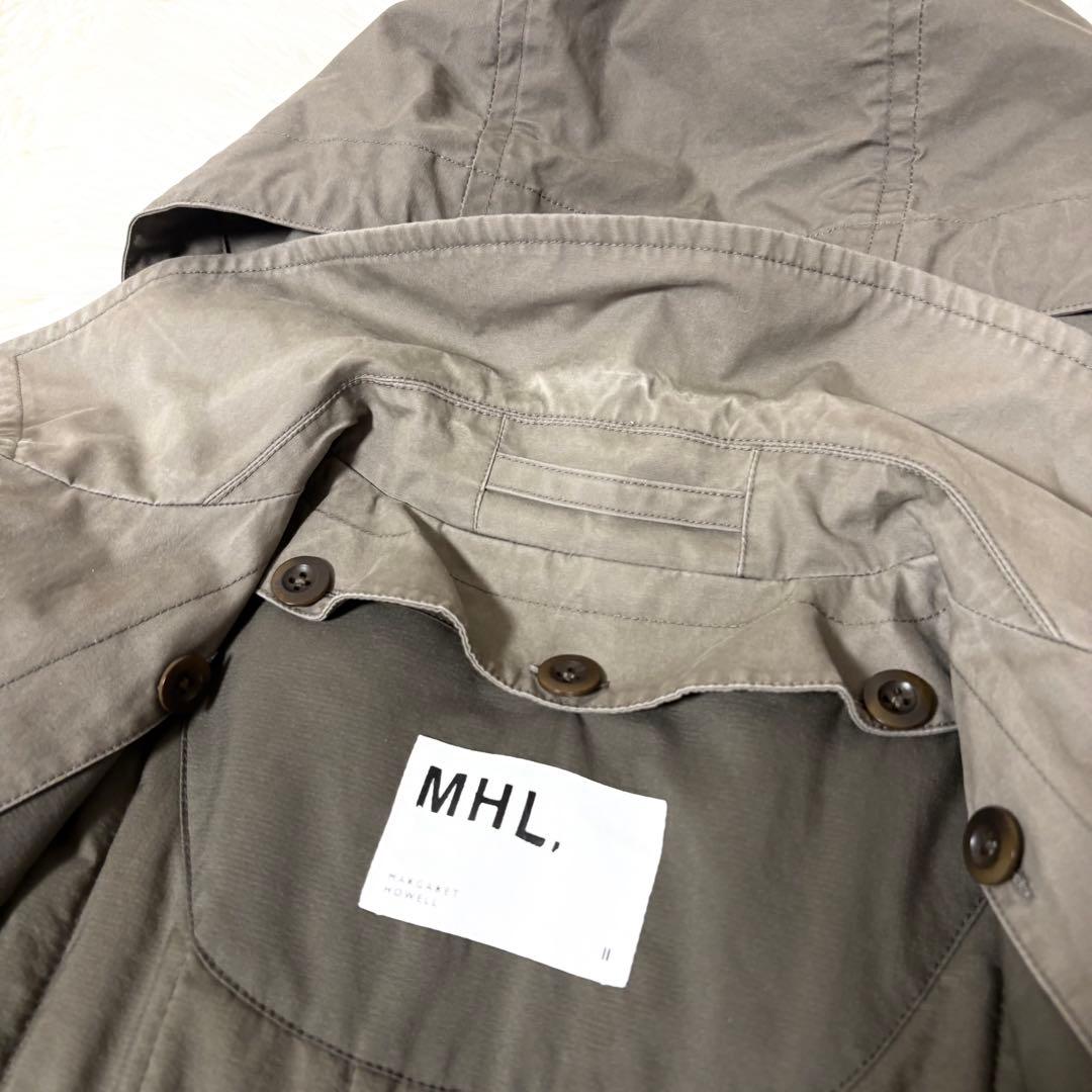 マーガレットハウエル MHL. ステンカラーコート ライナー フード付き カーキ