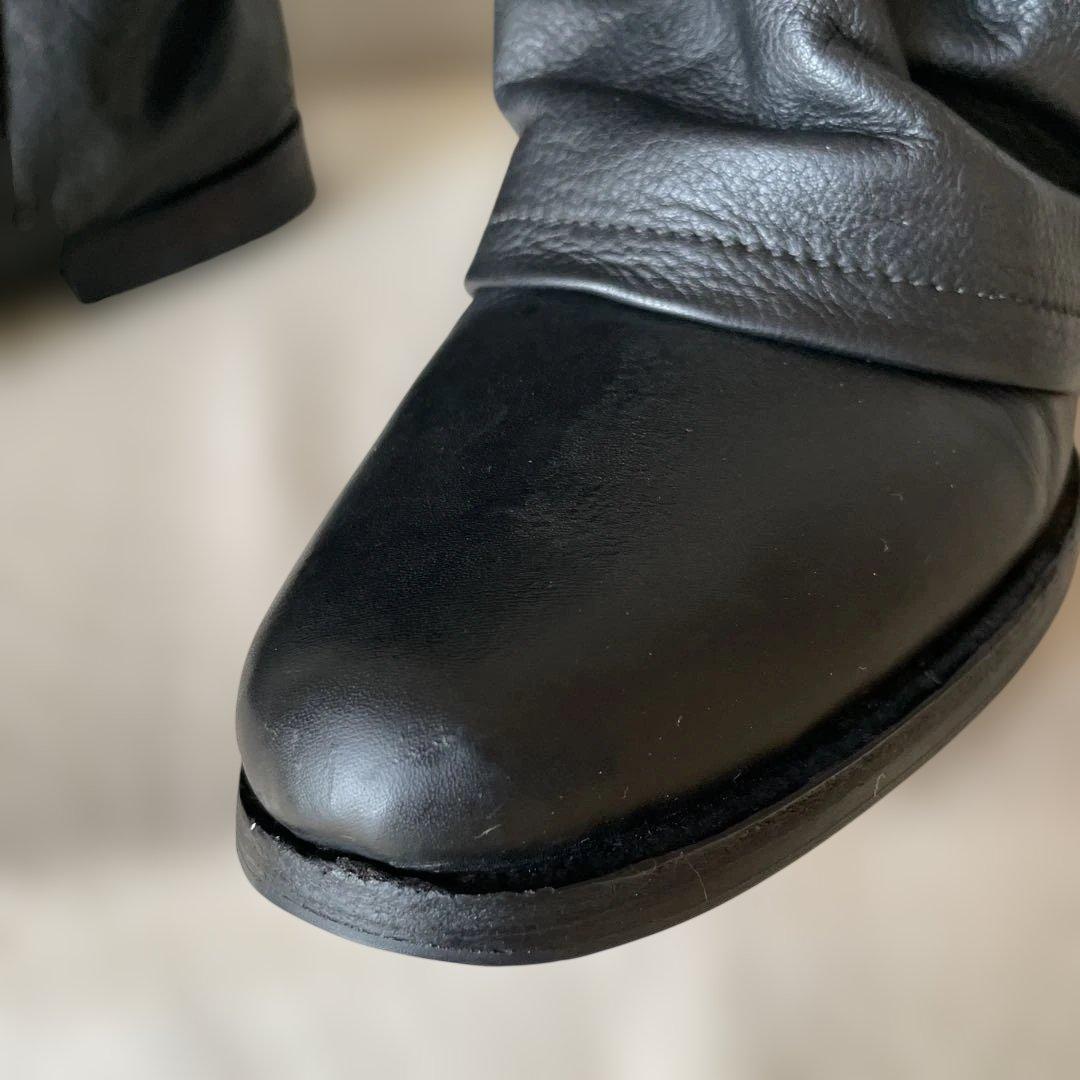 超希少　ZUCCA ズッカ ナウシカブーツ ロングブーツ 黒 レザー　ニーハイ