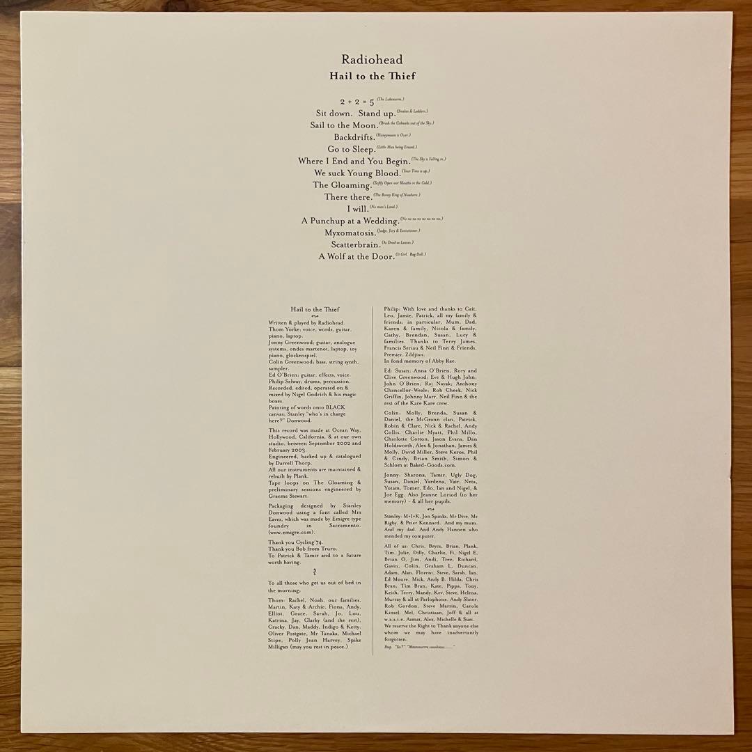 Radiohead – Hail To The Thief アナログレコード