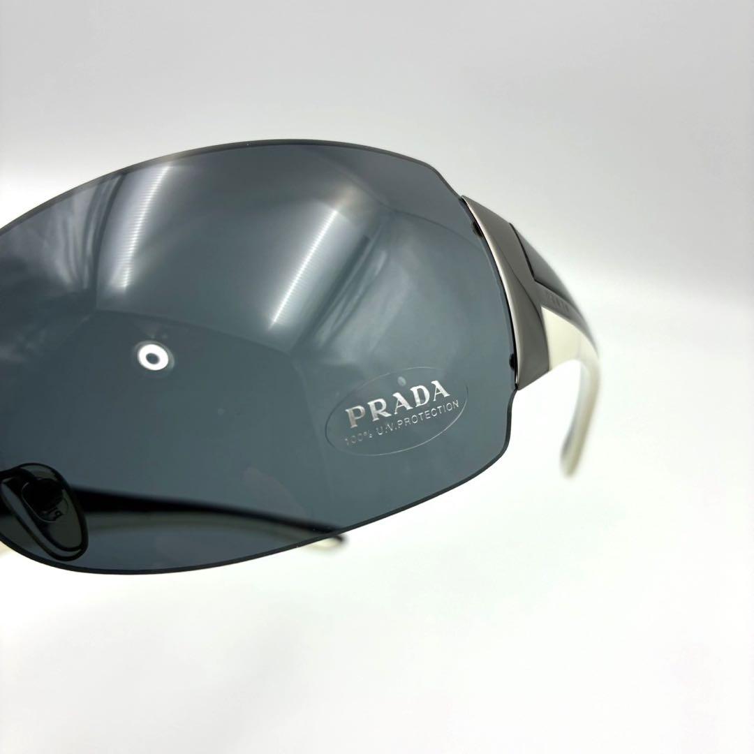 PRADA プラダ リムレス サングラス サイドロゴ メタル ブラック