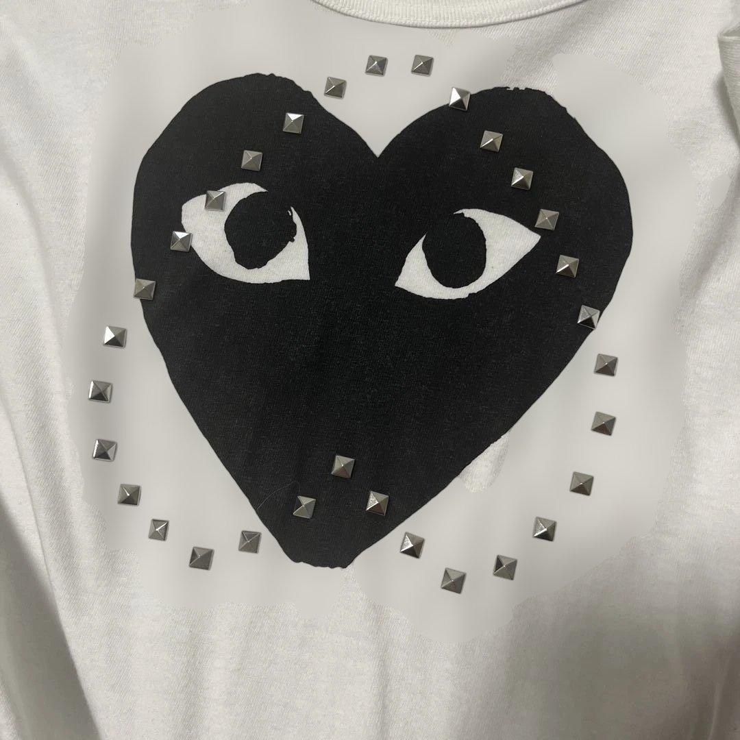 プレイコムデギャルソン スタッズ ブラックハートTシャツ Sサイズ