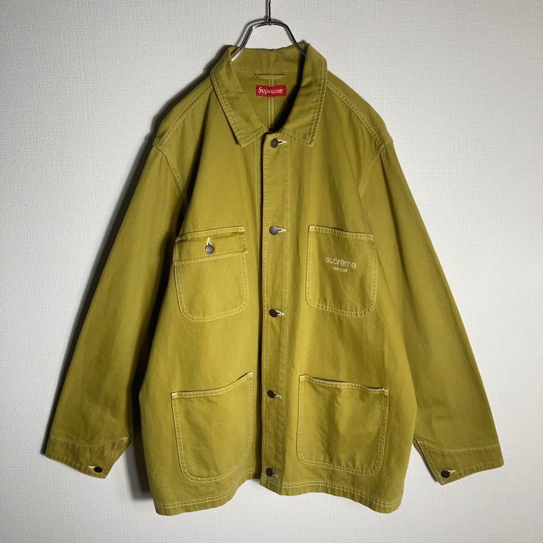 【美品】SUPREME カバーオール ジャケット 刺繍ロゴ XL.