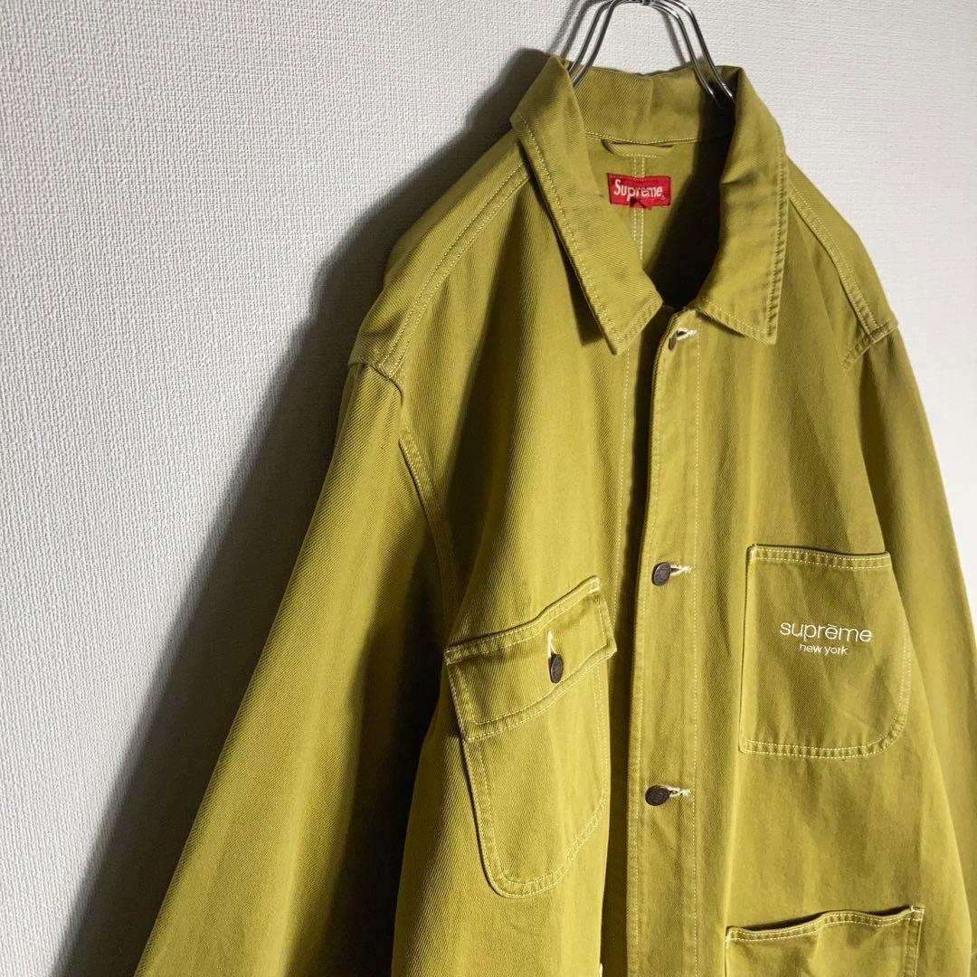 【美品】SUPREME カバーオール ジャケット 刺繍ロゴ XL.