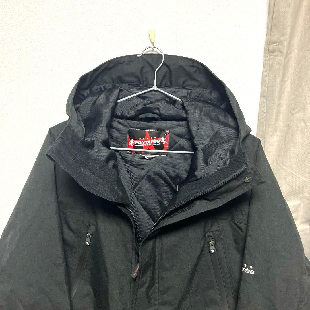 XL 極美品　PONTAPES メンズ　スノーボードウェア　黒　セット ブラック