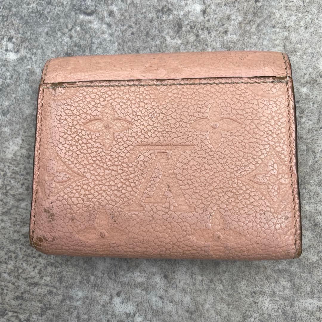 ルイヴィトン ポルトフォイユ ゾエ 折り財布 レザー ピンク アンプラント