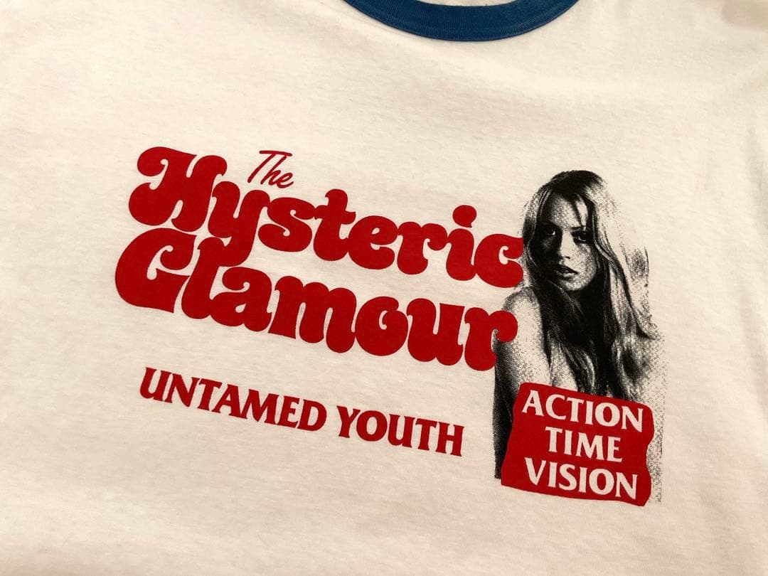 HYSTERIC GLAMOUR 半袖Tシャツ　リンガーT メンズS ブルー