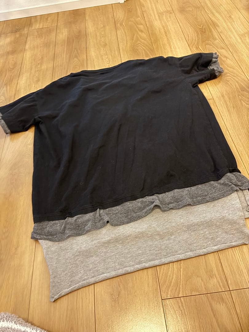 glamb グラム レイヤード Tシャツ 重ね着風 ラグジュアリー 黒