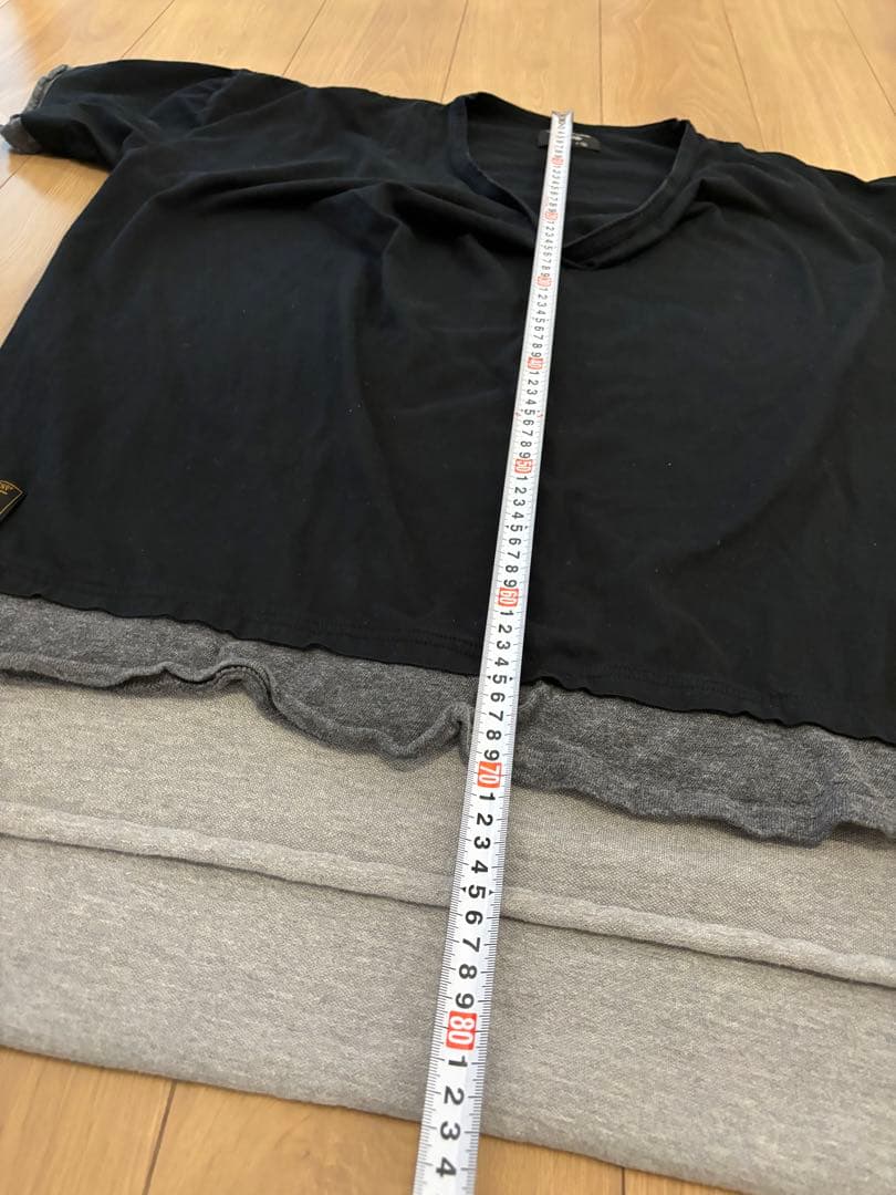 glamb グラム レイヤード Tシャツ 重ね着風 ラグジュアリー 黒