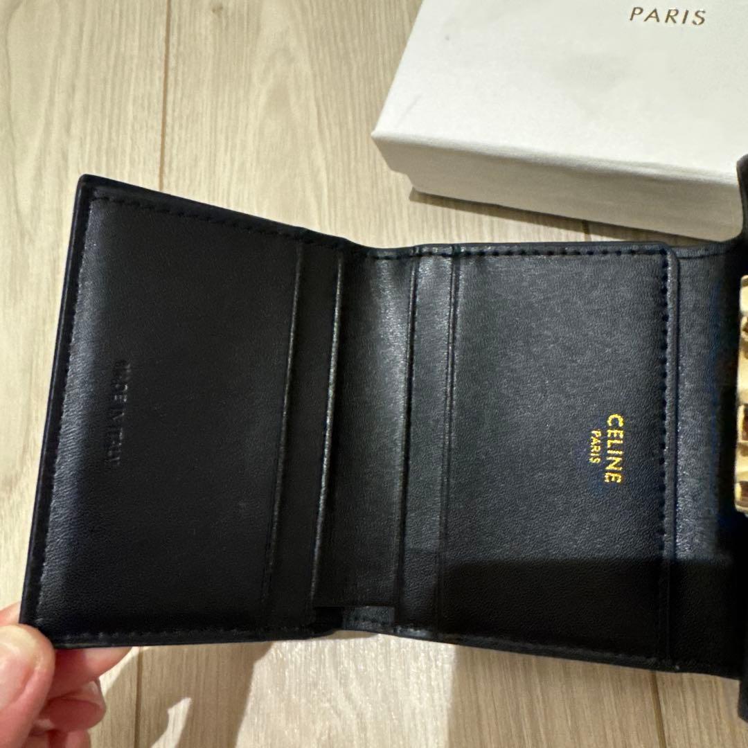 CELINE ブラック 三つ折り財布　トリオンフ