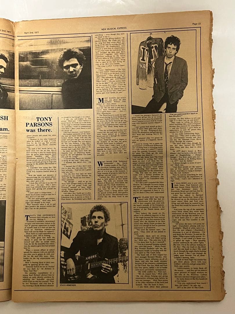 激レア❗️ ザ クラッシュ　N.M.E 1977年4月2日　the clash