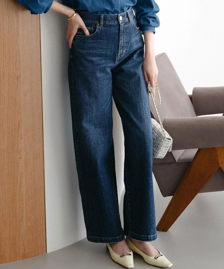◆23区◆新品 今季 DENIM ストレッチ ワイドパンツ デニム 36