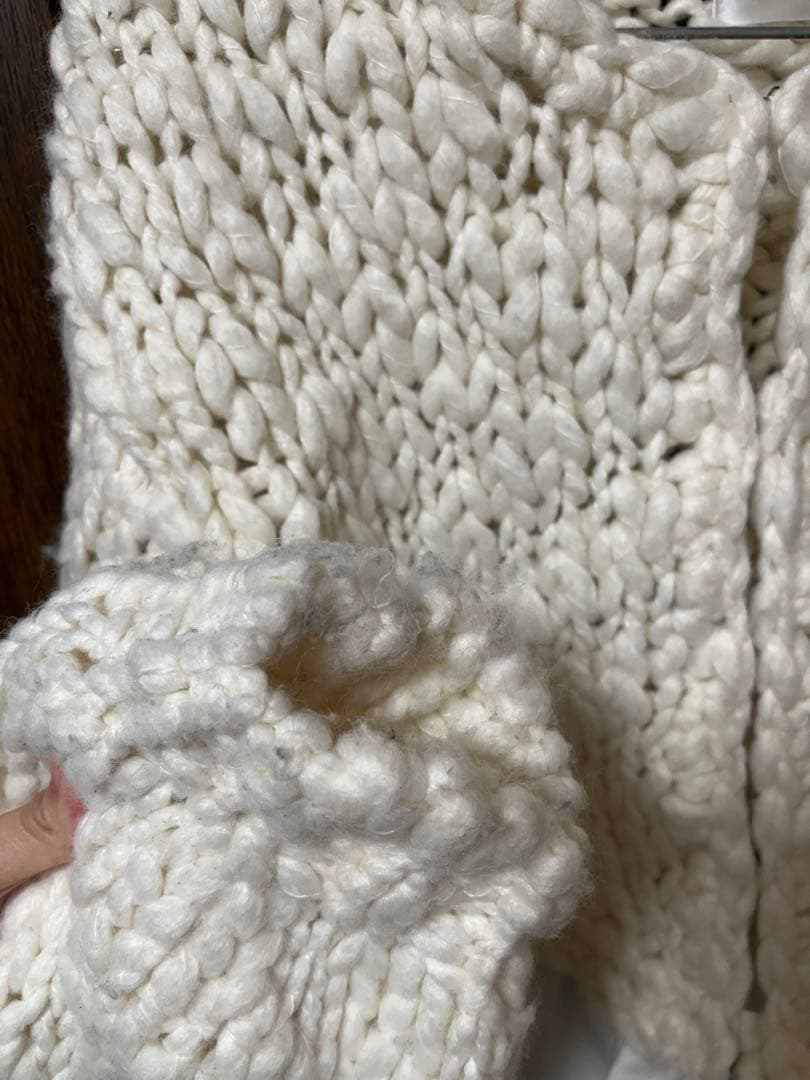 トップス Acka. frill hand knit cardigan