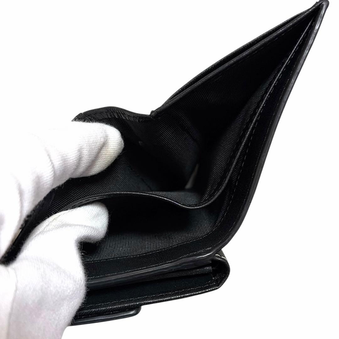 agnis b. アニエスベー レザー二つ折り財布 折り財布 ブラック