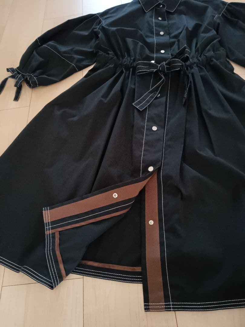 美品　エムズグレイシー　スプリングコート　ワンピース　リボン　黒