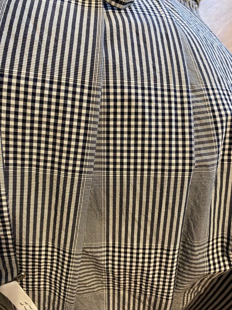 マーガレットハウエル　プリーツスカート ブロックチェック　リボン付き