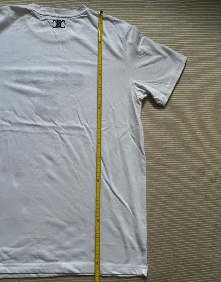 CÉLINE ホワイト Tシャツ ロゴ 半袖Tシャツ 背面 刺繍 セリーヌP専用