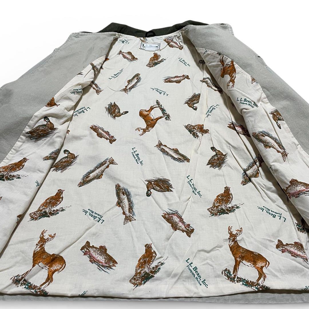 80s L.L.Bean ハンティングジャケット XL 動物柄 グレー