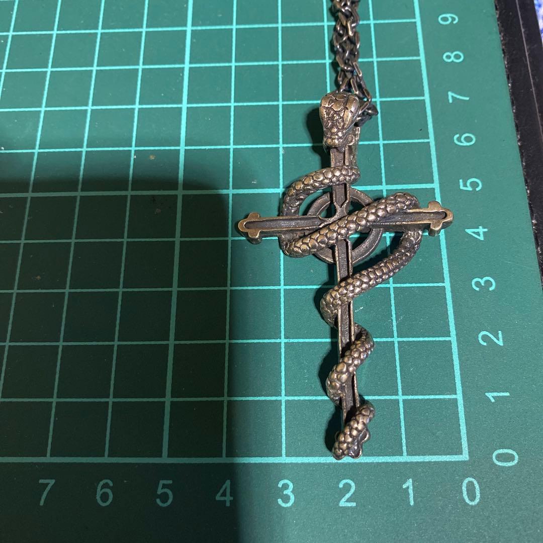 ネックレス　925 蛇　クロス　十字