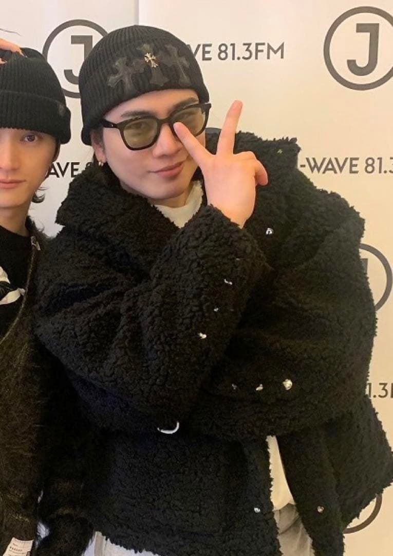 CHROME HEARTS トリプルレザークロスパッチニット帽