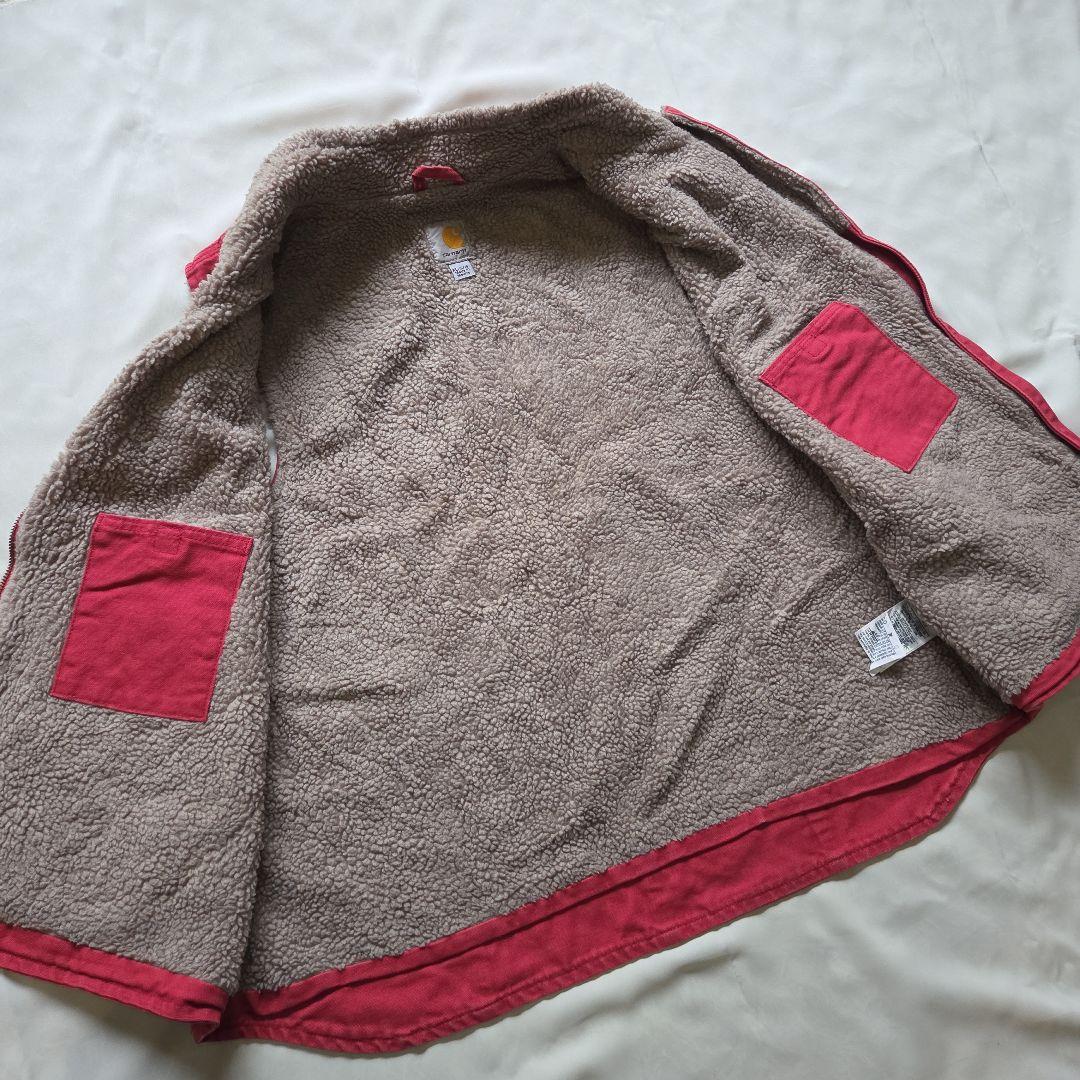 【希少カラー】Carhartt ダックベスト ボア ピンク XL カーハート
