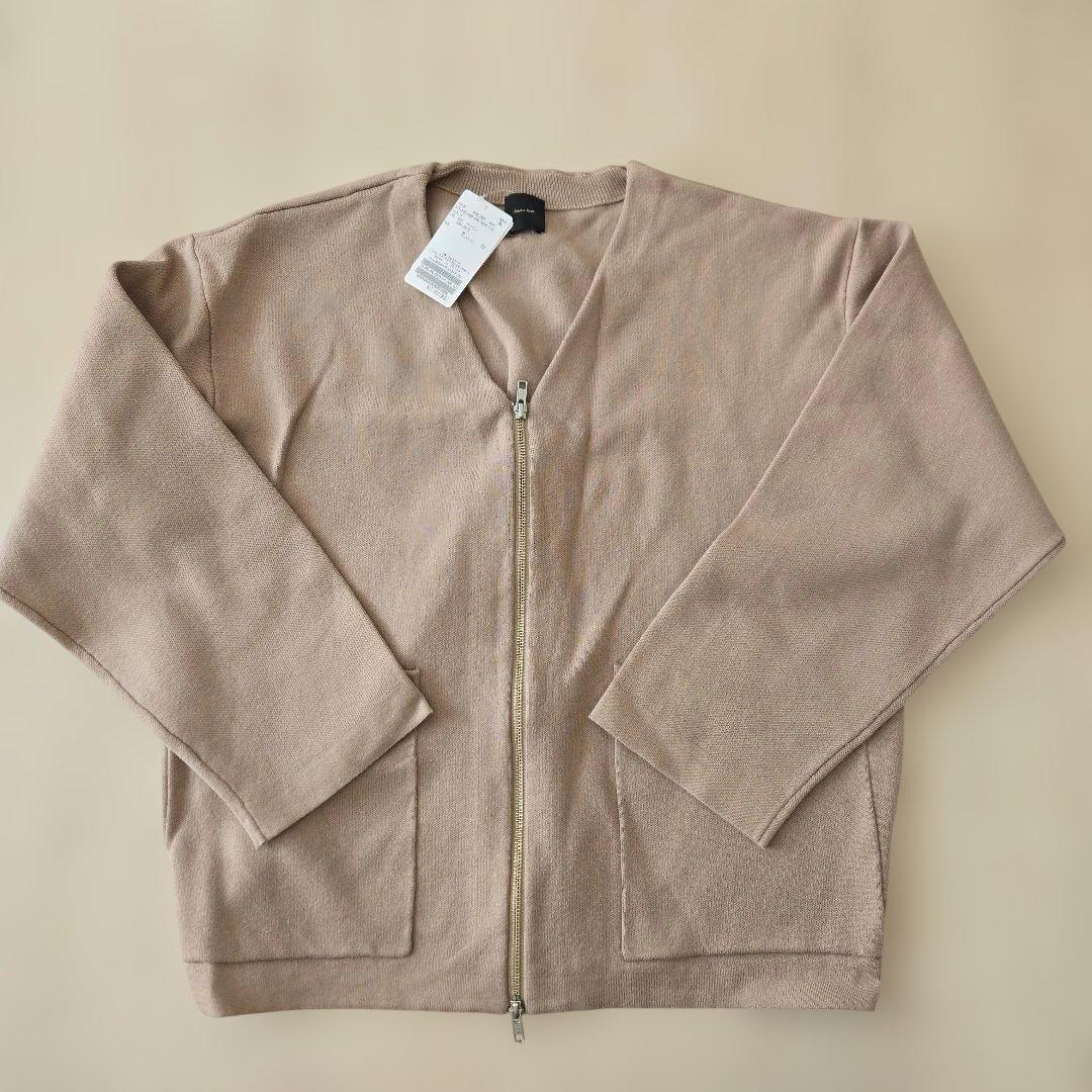 新品 Spick&Span コットンダブルジップニットカーディガン