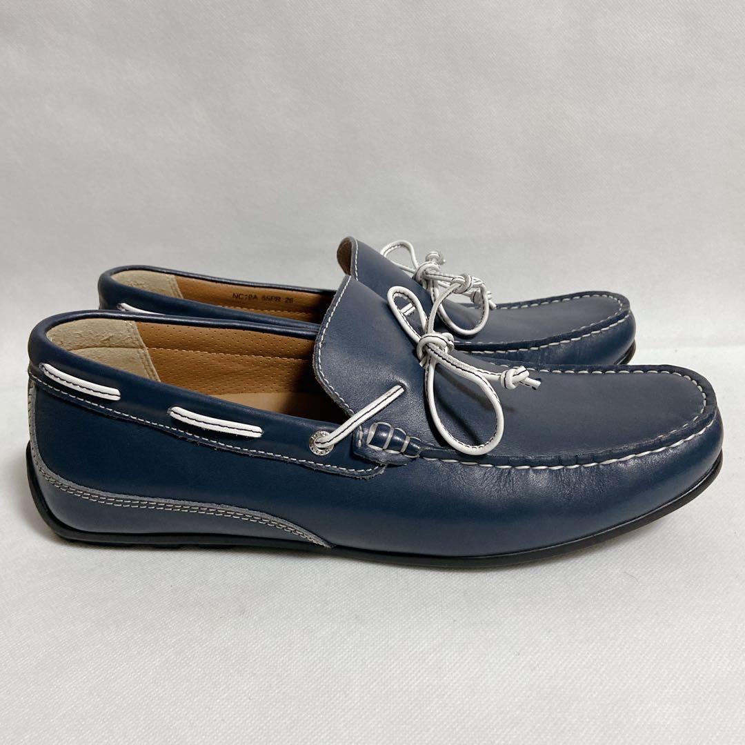 【極美品】REGAL ドライビングシューズ リボン スリッポン 本革靴ブルー26