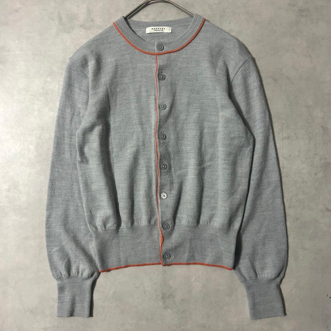 マカフィー 24AW プレーンウール クルーネックカーディガン ニット グレー