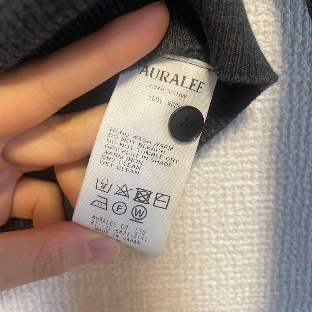 トップス AURALEE RIB KNIT SHORT CARDIGAN