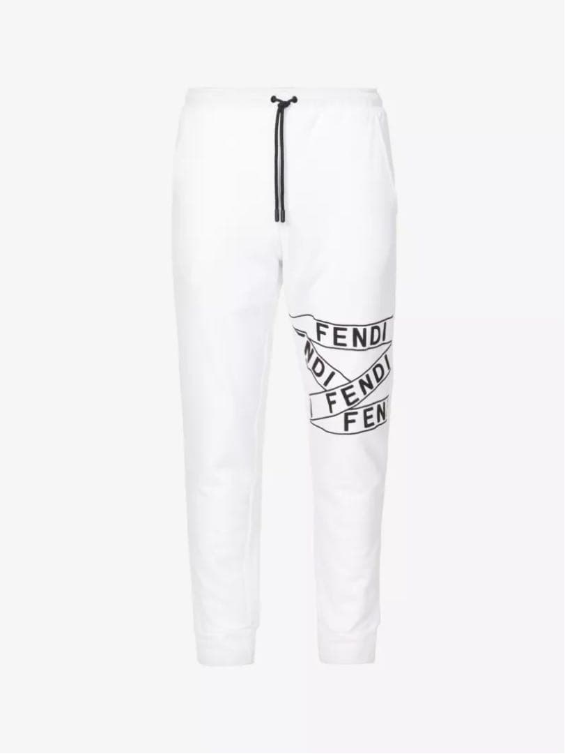 FENDI ロゴ　メンズ白パンツ