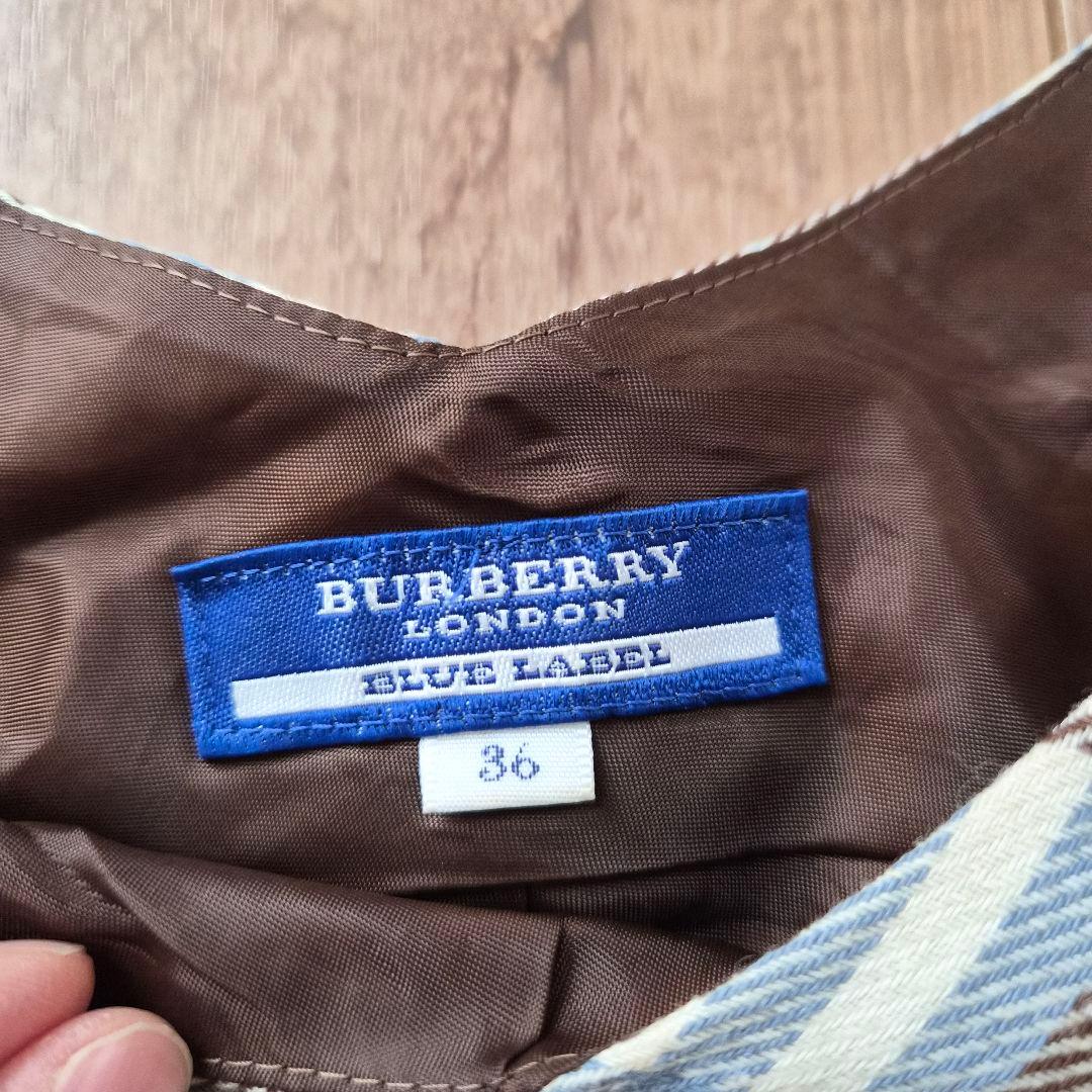 BURBERRY　ブルーレーベル　ワンピース　ノバチェック　綿　麻　S