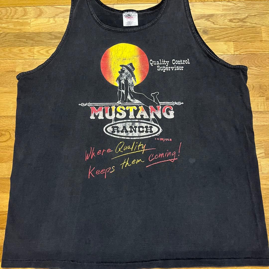 mustang ranch 90s USA製 タンクトップ 売春宿 エロtシャツ