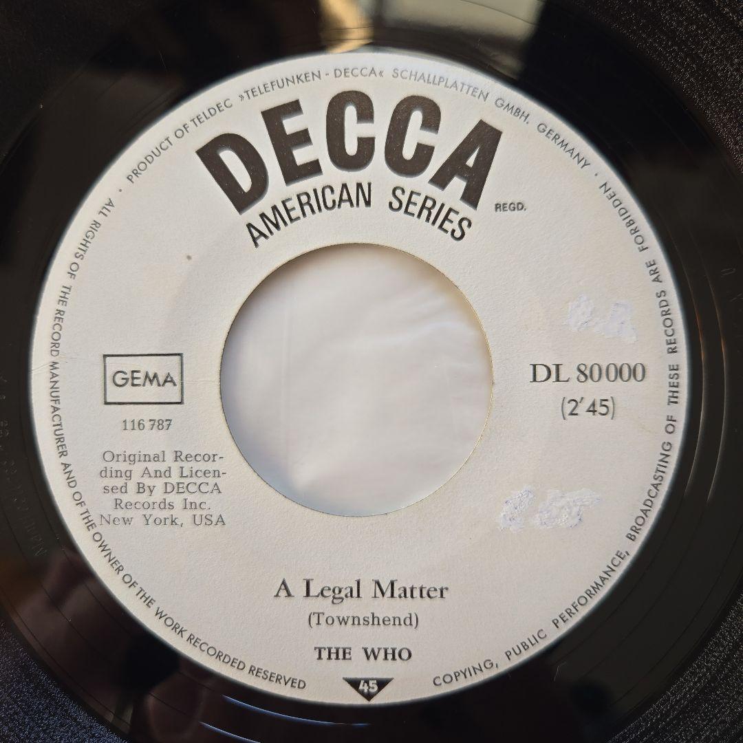 洋楽 THE WHO A Legal Matter / Instant Party