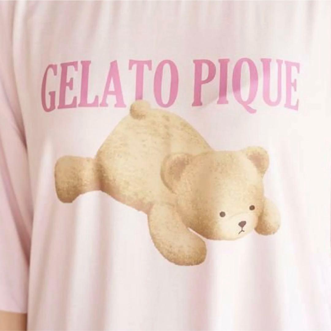 ジェラピケ ベアワンポイント シャツ ショートパンツ 部屋着 パジャマ ピンク