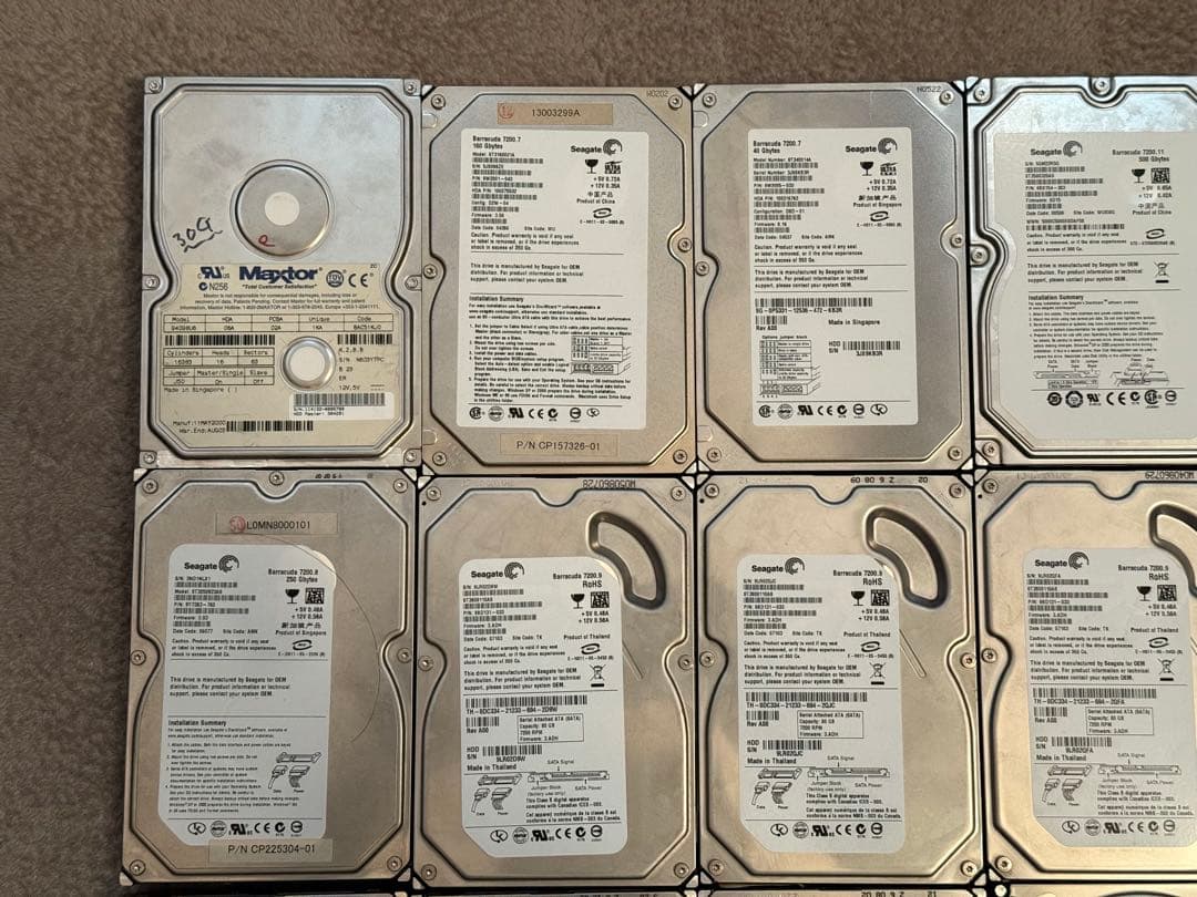 動作確認済HDD23台詰め合わせ合計8TB超まとめ売り
