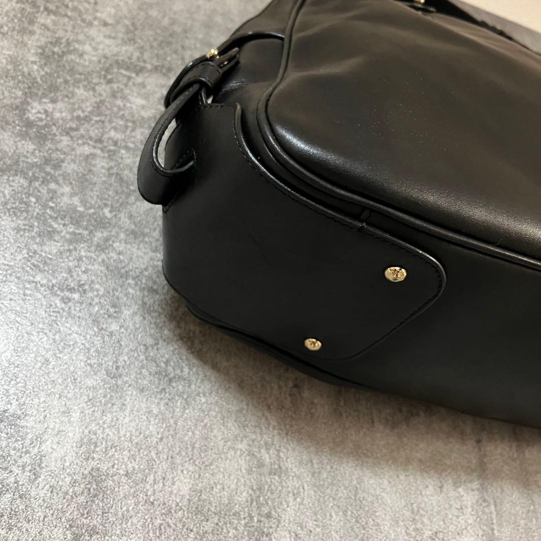 GIORGIO ARMANI レザー トートバッグ ミニボストン ブラック