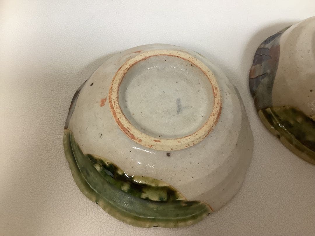 作家物 玉山窯 ?玉置保夫 ？織部 花椿 小鉢　2個セット