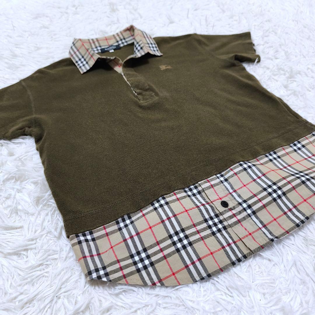 BURBERRY バーバリー ホースロゴ ノバチェック ブラウス ポロシャツ M