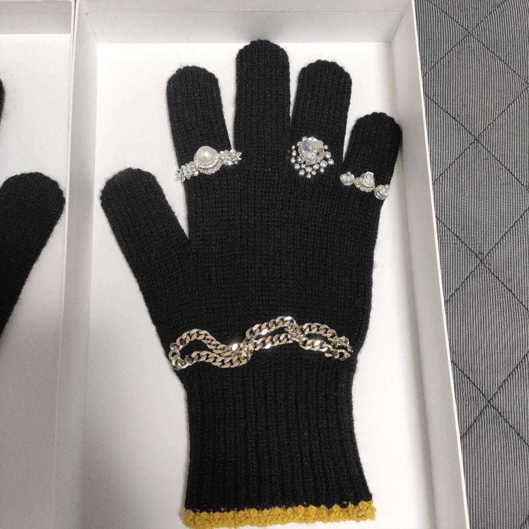 ＜doublet＞KNIT GLOVES WITH RINGS　25aw