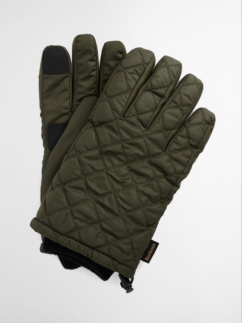 ☆新品☆Barbour Harker キルティング グローブ　オリーブグリーン