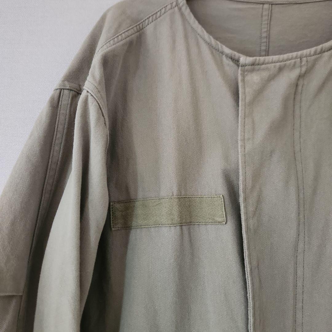 コットンツイル　ノーカラー　ショート　モッズ