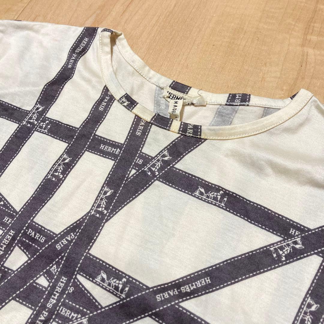 HERMES エルメス マルジェラ期 ボルデュックリボン柄 Tシャツ SM